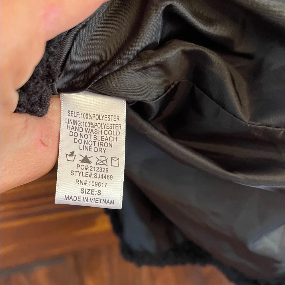 Women's Black Teddy Trench Coat Small - Picture 10 of 10